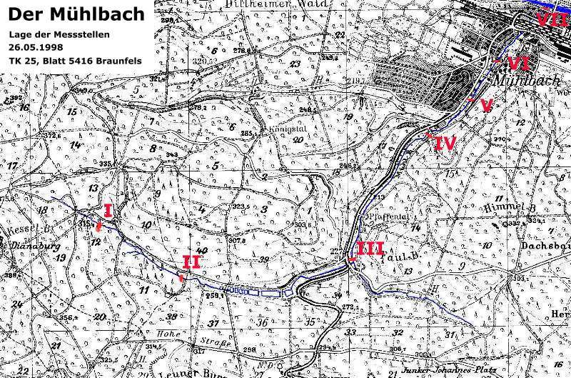 Kartenausschnitt TK 25 Blatt 5416 Braunfels